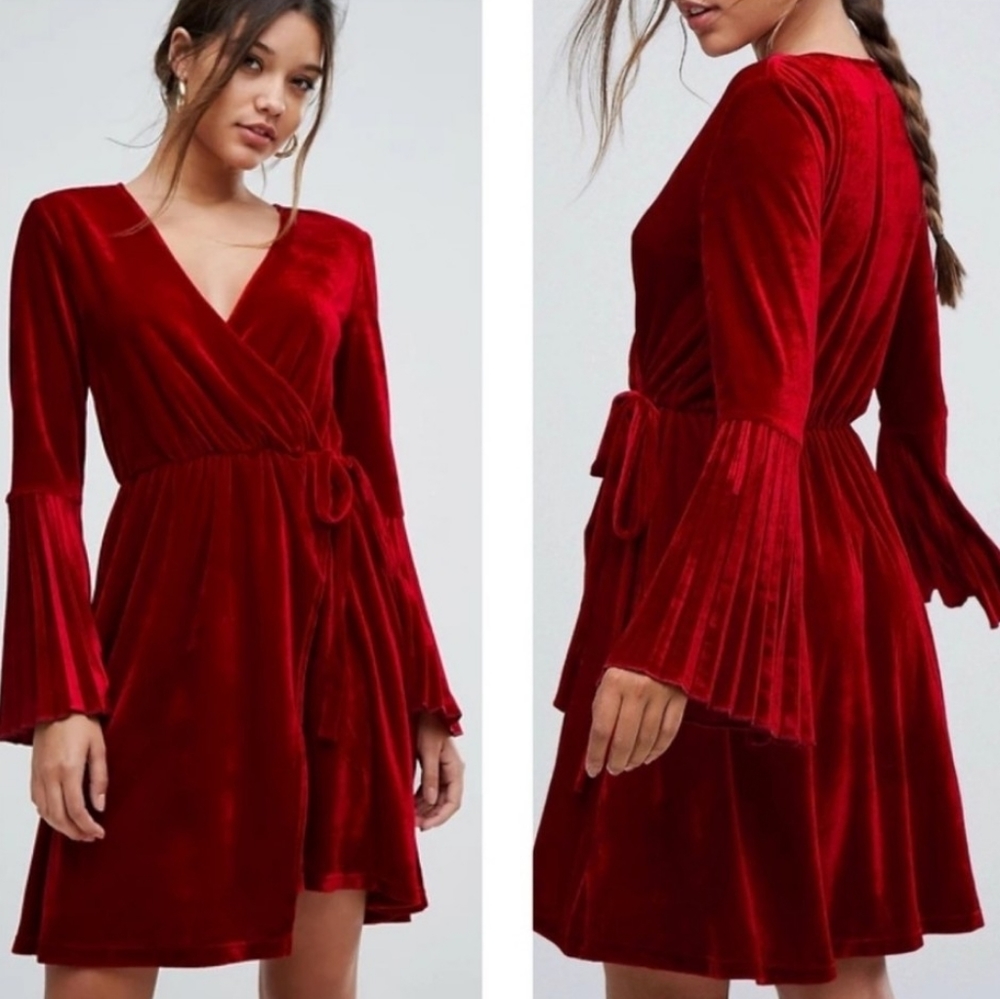 Aeryne Velvet Wrap Dress Xs